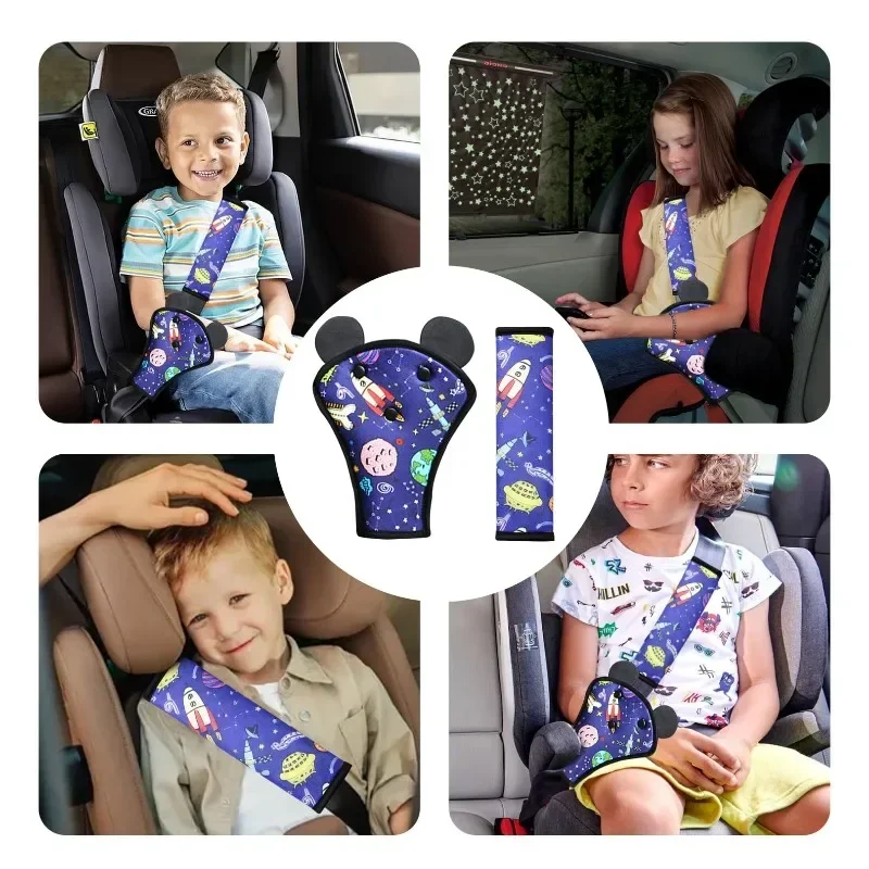 Neues 1-teiliges Set aus Kindersitzgurt-Polstern, verstellbare, abnehmbare Polster für Autositze, Hüftgurt-Polster für Kleinkinder, Mädchen und Jungen. – Detail 6