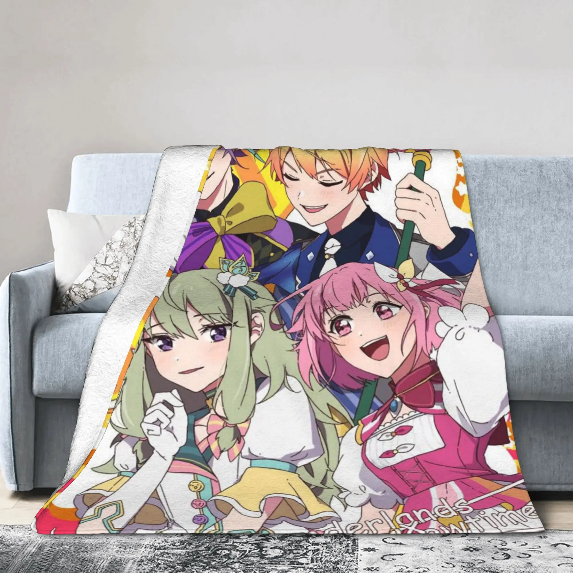 Funny rui kamishiro tenma tsukasa Blanket Soft Fleece Wonderlands x Showtime Comfortable Throw Blanket Machine Washable