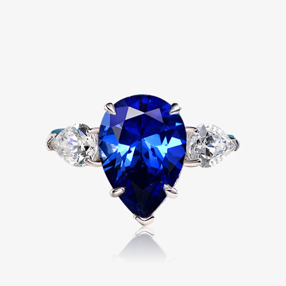 

Winkin Winsin S925 Silver European and American water drop 10*14 high carbon diamond 6-carat simple design