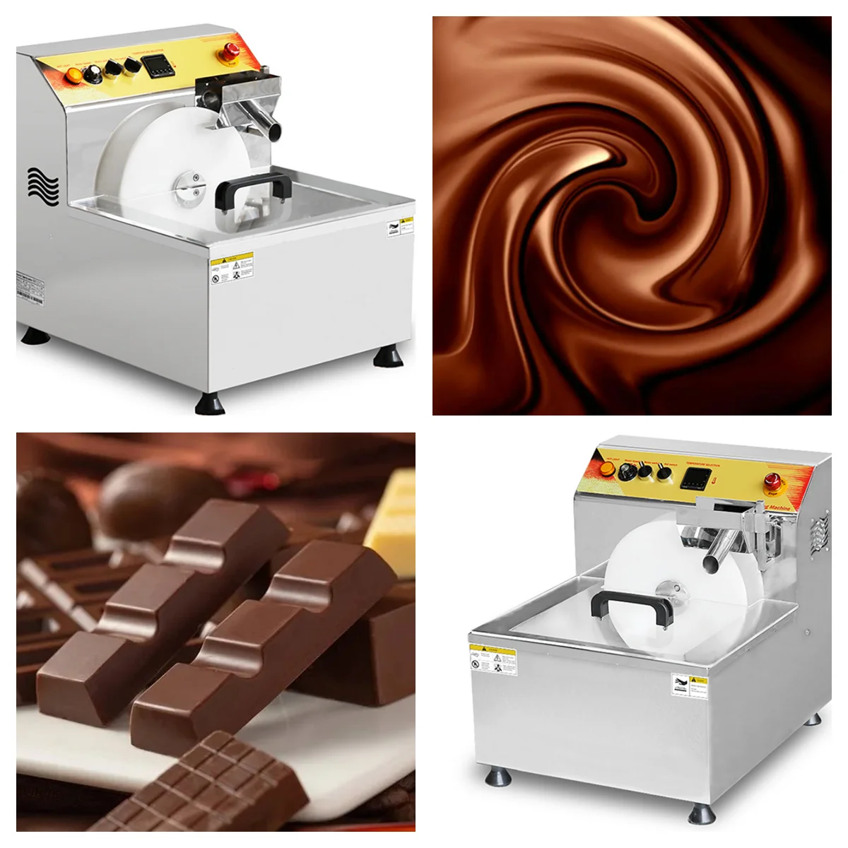 12.4L Tabletop Commercial Small Chocolate Melting Machine Stainless Steel Adjustable 110V 220V Hot Chocolates Tempering Machine