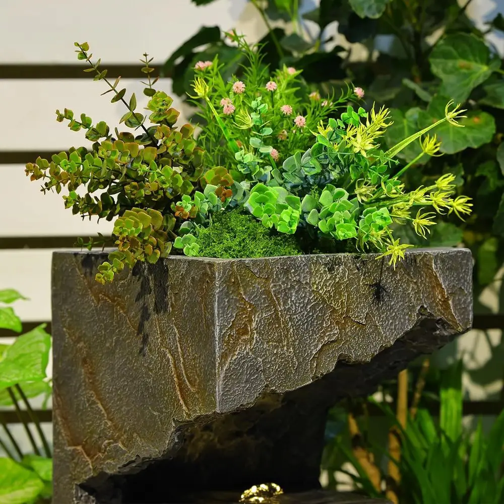 35.4 نافورة مياه خارجية حديثة مع أضواء للفناء والحديقة وديكور المنزل #3