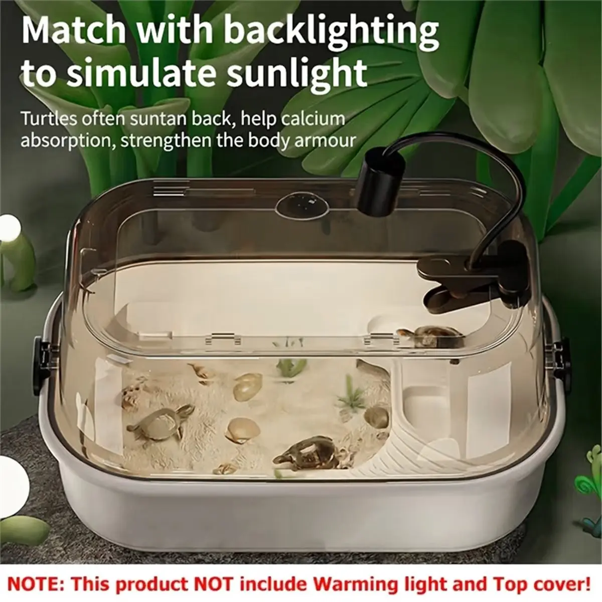 《TOP RATED》Multi-Functional Transparent Turtle Aquarium with Easy Water ReplacementDesign ForLizardsTortoises Accessories