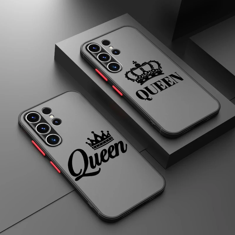 

Queens Crown Pattern Funda Back Phone Cover Case for Samsung Galaxy S26 S21 S25 Ultra S20 FE S22 S24 Plus Note 20 Ultra 10+ S23