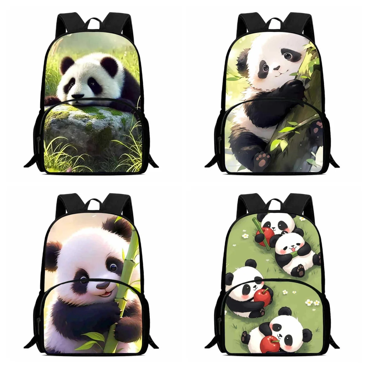 

15IN Giant Panda School Backpack with Front Pouch,Cartoon School Bags for Boys Girls,Light Weight & Durable Kids Backpack