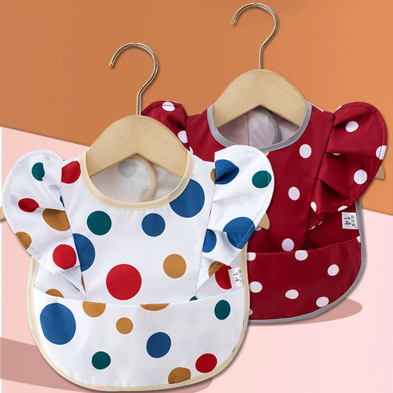 Feeding Baby Bibs Apron Kids Mess-proof Waterproof Bibs for Baby Girls Children 0-4 Year Feeding Dining Laciness Smock Bib Apron