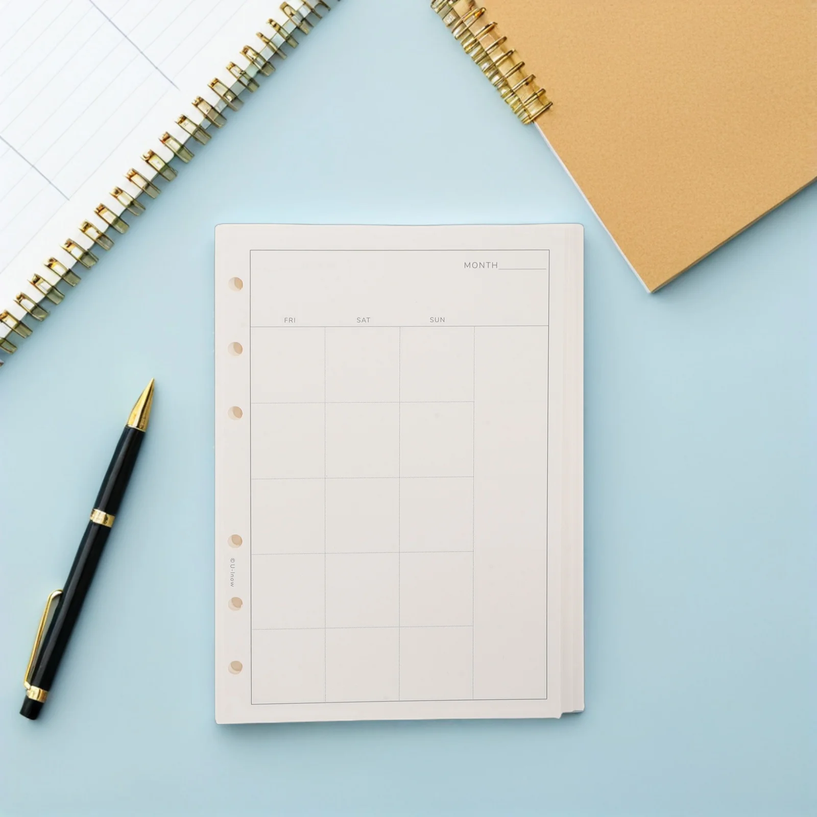 

A6 Loose Leaf Weekly Monthly Planner Refill Pages 6-Hole Binder Insert Paper For Office School Travel Organizer