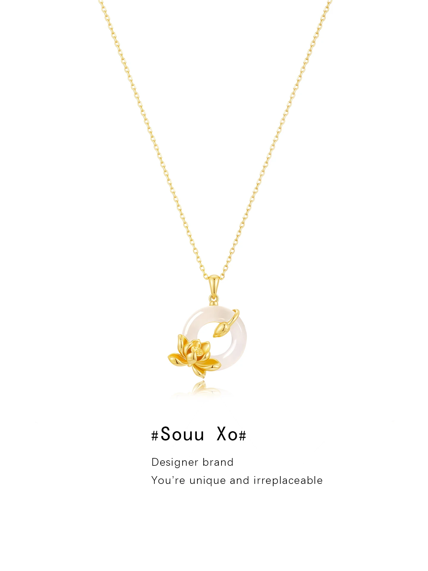 souu-xo-good-luck-lotus-s999-pure-silver-agate-safe-lock-necklace-women's-mother's-day-gift-chinese-style-jewelry