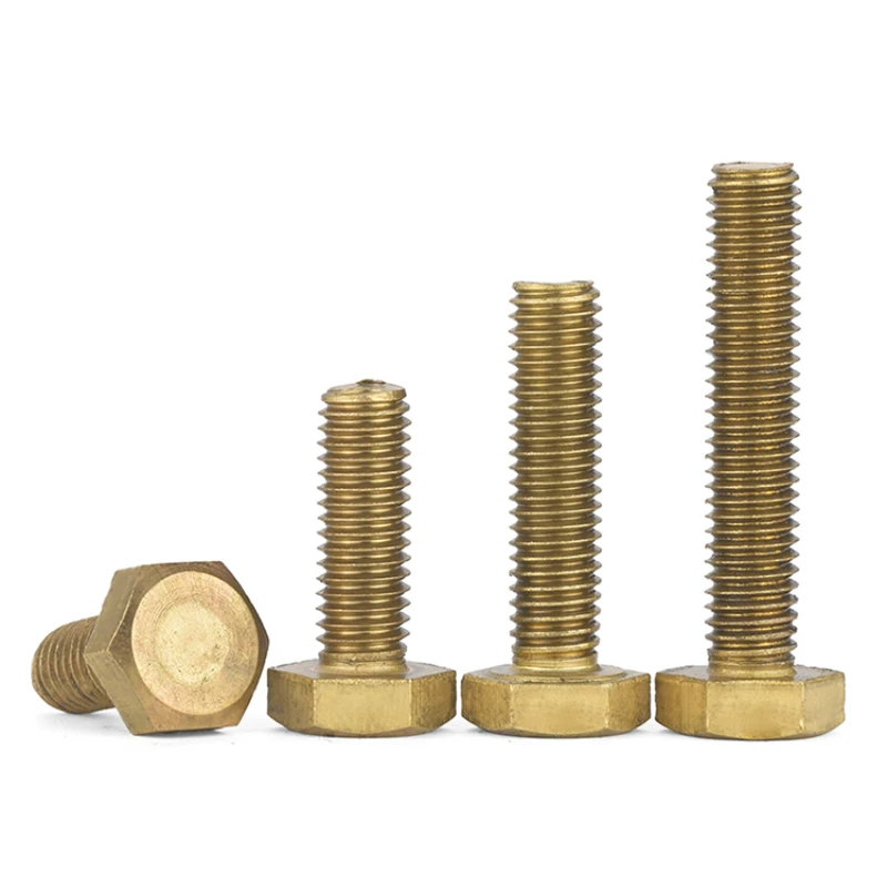 M4 M5 M6 M8 M10 M12 Brass Flat Head External Hexagonal Bolt Metric Thread External Hexagonal Screw Length: 6-100MM