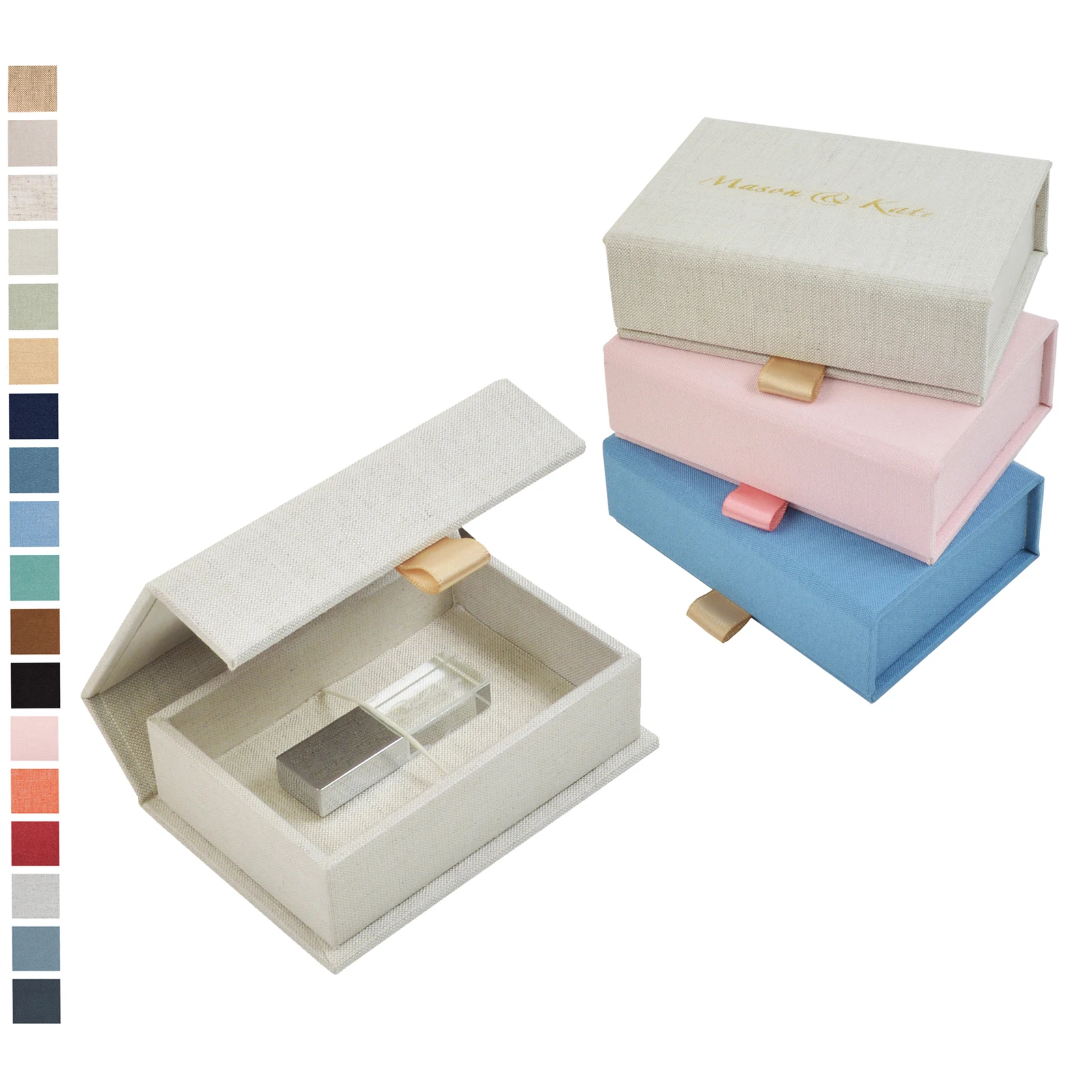 

Wedding Memory Stick USB Keepsake box | Photographer USB box with Custom logo Flash Drive Small Box