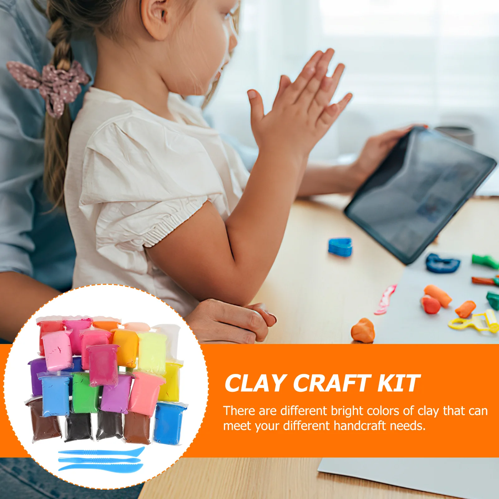 24 Bags Modeling Clay Set Bright Color Clay for Teenager DIY Craft Kits Soft Pliable Texture Easy to Use Teenager Playthings