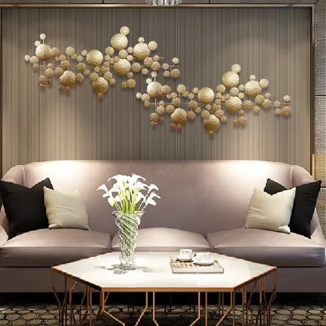 

134*60.5cm Excellent Modeling Design Wall Hanging Metal Decor Light Luxury Gold Metal Home Wall Art Decor