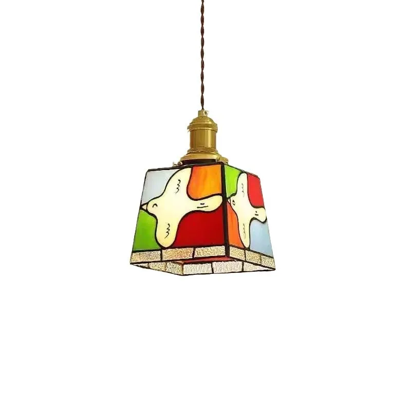 

Peace Dove bedside chandelier creative corridor B & B entrance American retro balcony aisle window glass ceiling light