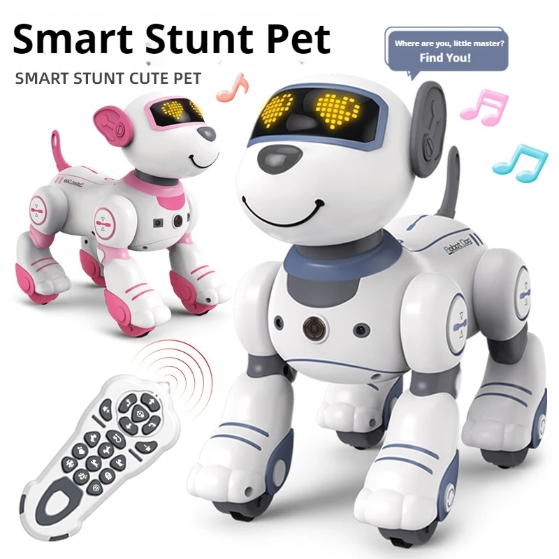 Smart Remote Control Robot Dog Programmable Stunt Touch Interactive Multifunctional Electric Pet Toy For Kids With Sound Light