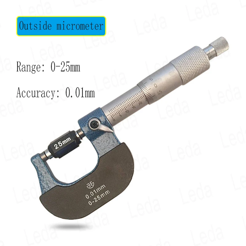 1pcs Genuine Mechanical Outer Diameter Micrometer Micrometer 0-25MM Industrial Grade Micrometer 0.01 Precision