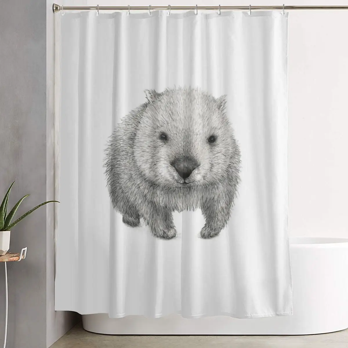 

Водонепроницаемая шторка для душа Wombat Australia из полиэстера с крючками