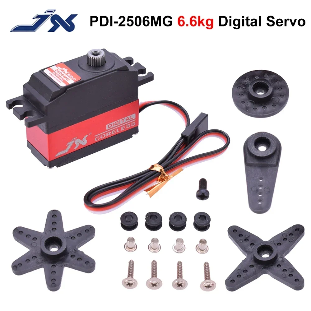 

JX PDI-2506MG 6.6KG Metal Gear Coreless Digital Servo For RC Car 450 500 Helicopter Fixed Wing Airplane RC Car boat