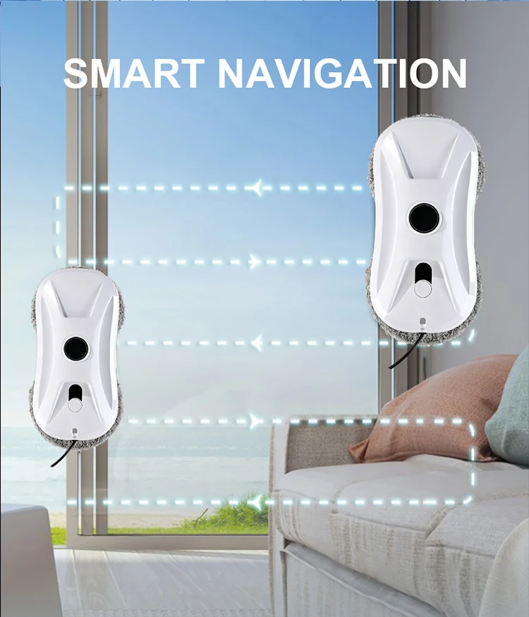 Intelligent Ultrathin Auto Ultrasonic WaterSpray Window Cleaning Robot Remote Control Electric Glass Wash Vacuum Cleaner Robotic