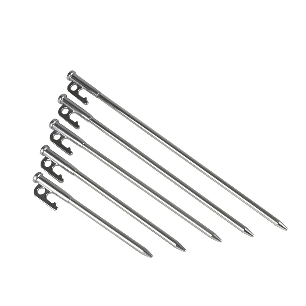 2 Pieces Outdoor Metal Tent Accessory Factory Hiking Heavy Durable Stainless Steel Tent Stakes Camping Pegs Nails Manufacturers