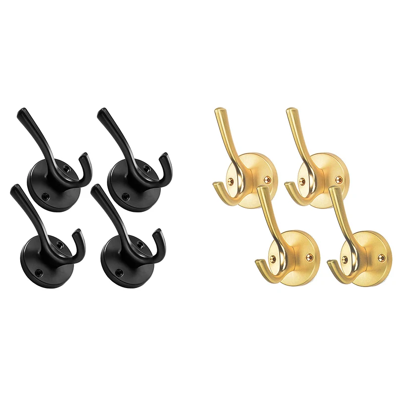 

Coat Hook Heavy Duty 4 Pack Matte Black Hooks For Hanging Coats And Hat Hook Door Towel Hooks For Bathrooms Wall