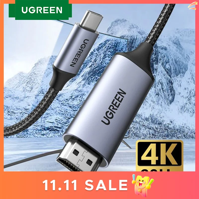 UGREEN-Cable USB tipo C HDMI, adaptador para PC, Macbook Pro, iPad, Samsung Galaxy, XPS, Pixelbook, 4K, 60HZ