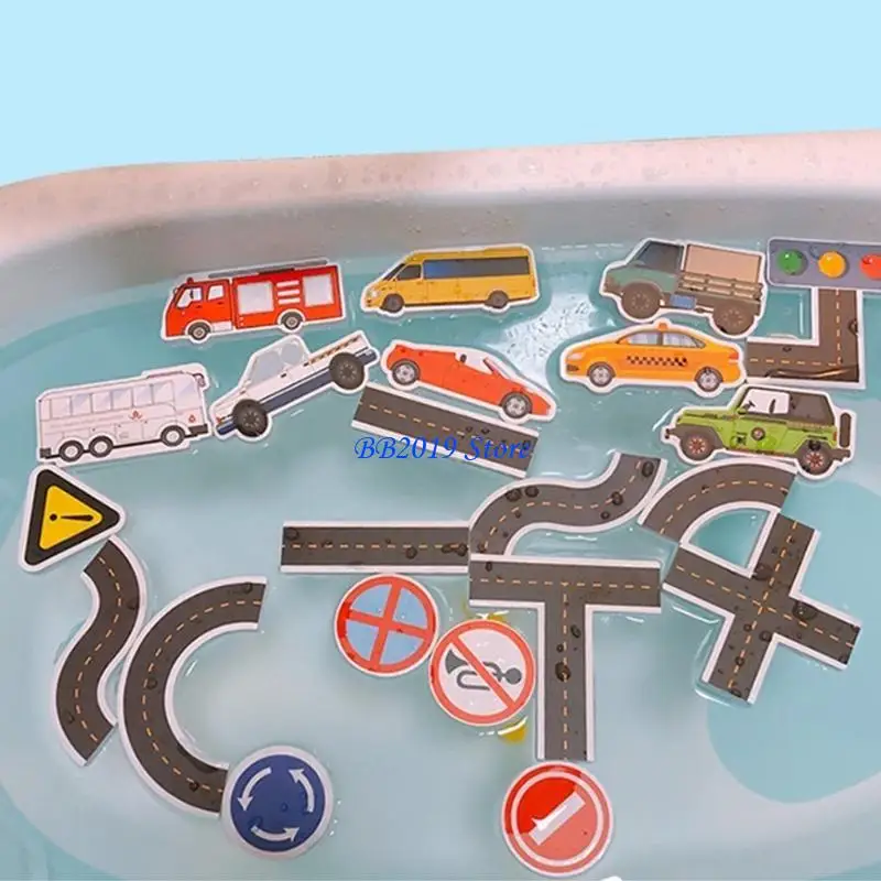 Q0KB Vehicle Bath Toy Soft Kids Baby Bathroom Water Toy Educational Toy