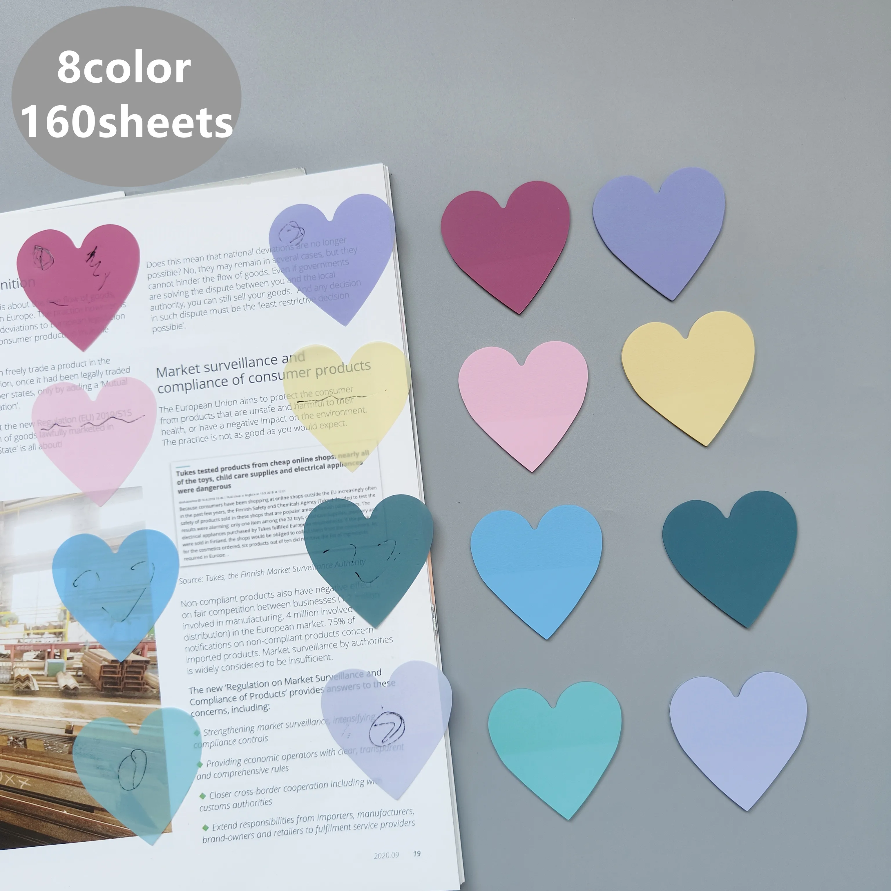 8Packs/Set Transparante Plaknotities Zelfklevende Bookmarkers Annotatie Leesboek Clear Tab Kawaii Schattig Briefpapier