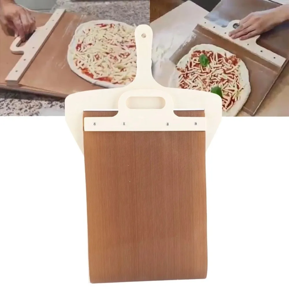 Non-Stick Sliding Pizza Peel Portable with Handle Sliding Pizza Transfer Shovel Wooden Rectangle Pizza Spatula Oven Use