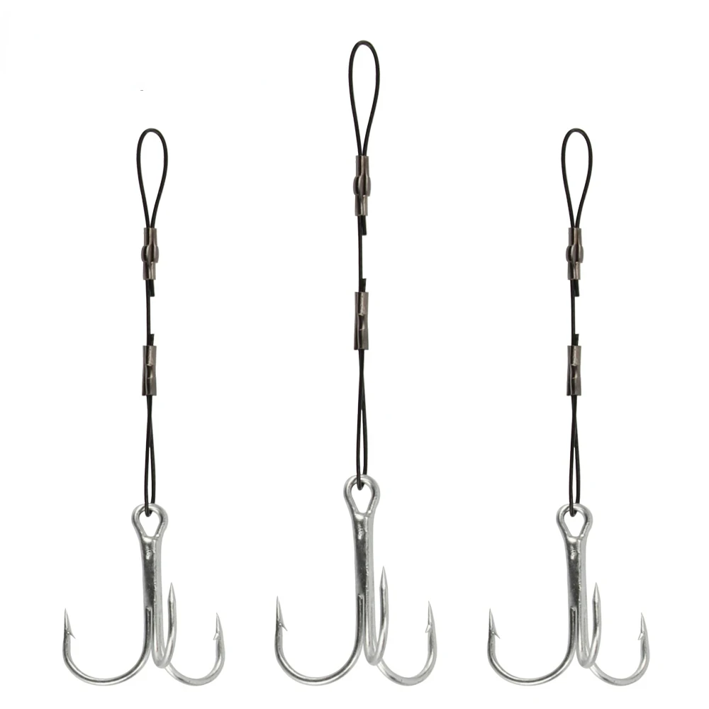 ספינפולר 3 יחידות חכה דייג ריג סטינגר # 6 # 1 # 1/0 # 2/0 חיבור פישהוק ג'יג הוק מים מתוקים ומים מלוחים לבאס פייק אג'ינג Bkk