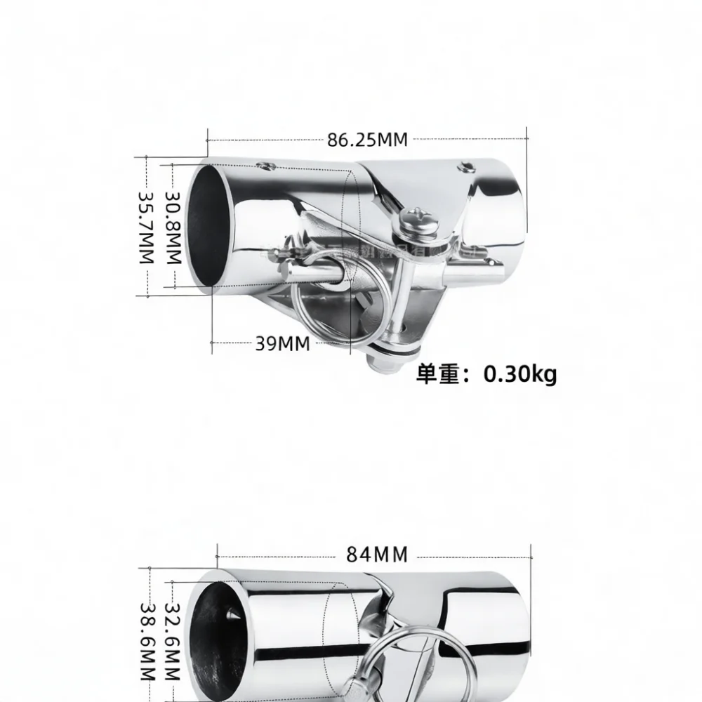 マリンステンレススチール316ユニオンコネクター-22mm-ボート用金具-ヨットパイプフィッティングジョイント-鏡面研磨-信頼性の高い部品
