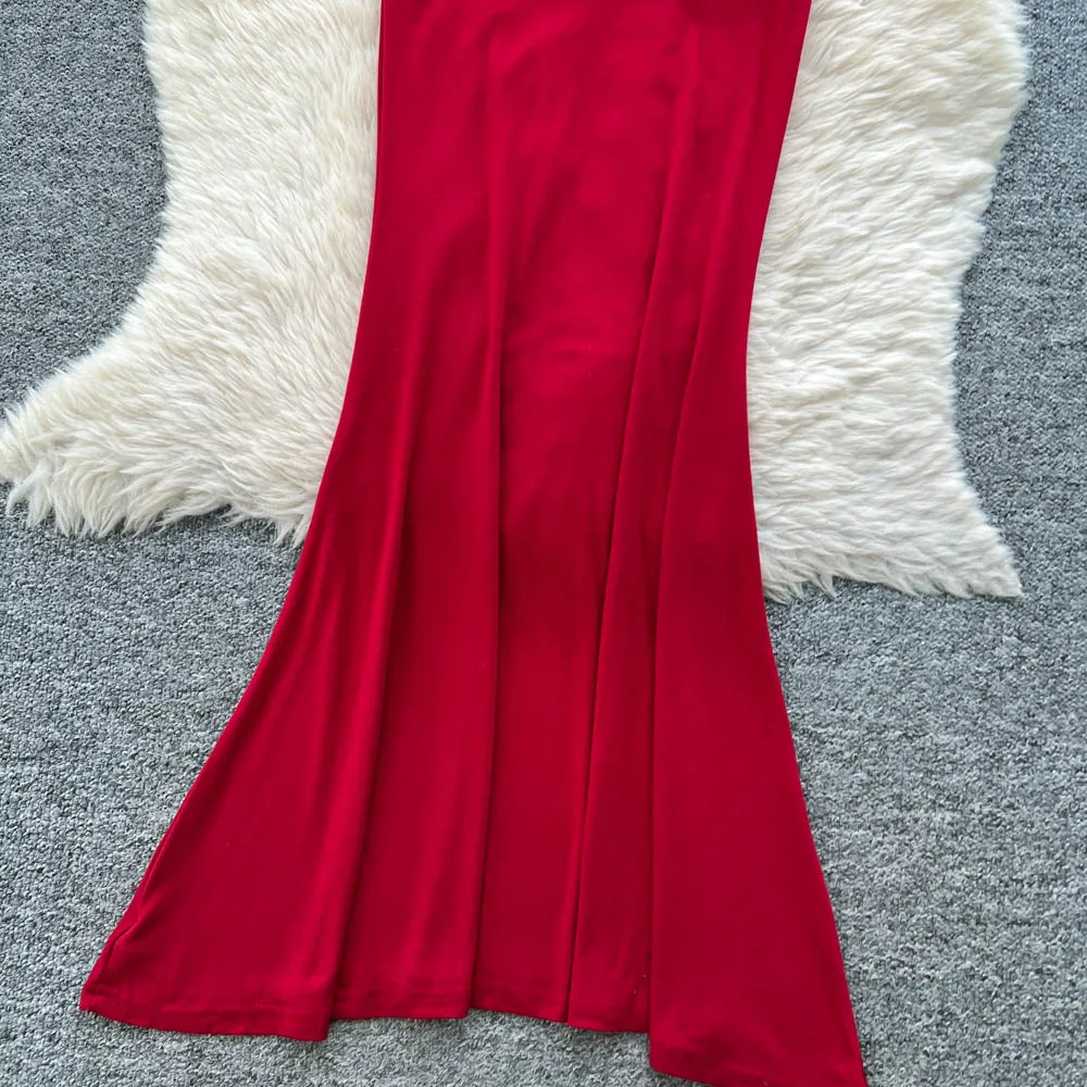 Chic vintage Sexy swinging collar backless Fairy Long dress Women Boho Sundress ceremony dresses