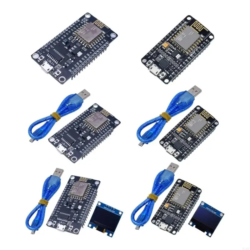 ESP8266EX Header Access WiFi Development Board for Project Wiring, USB Flashing, 2.4 GHz Networking and 4MB Storage Support K1KF