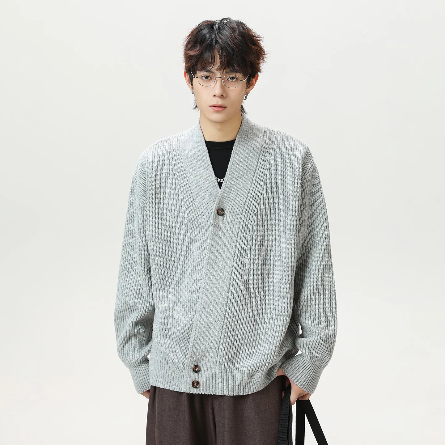 

Японский ретро винтажный винтажный стиль кардиган свитер мужской осенне-зимний стиль даосский халат вязаный свитер куртка