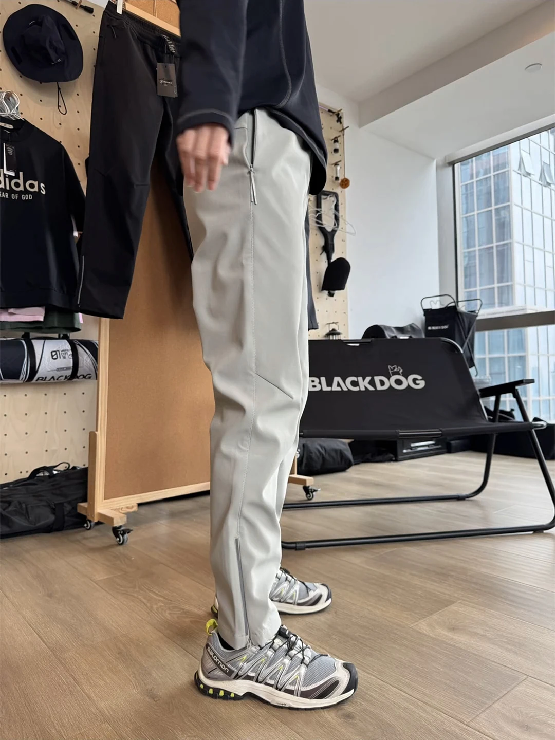 

Men's Outdoor Work Trousers Silver Mist White Zipper Soft ell Autumnal Tee-Resistant Sports Pants Cone-aped Utili Tro...