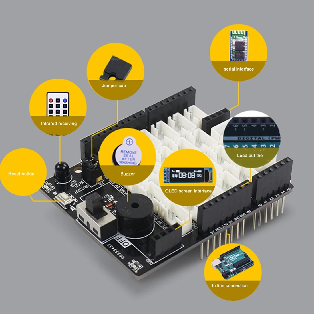 บอร์ดขยายเซ็นเซอร์พร้อมพอร์ต PH2.0 สําหรับ World of Module เข้ากันได้กับ BBC Micro: Bit Raspberry Pi