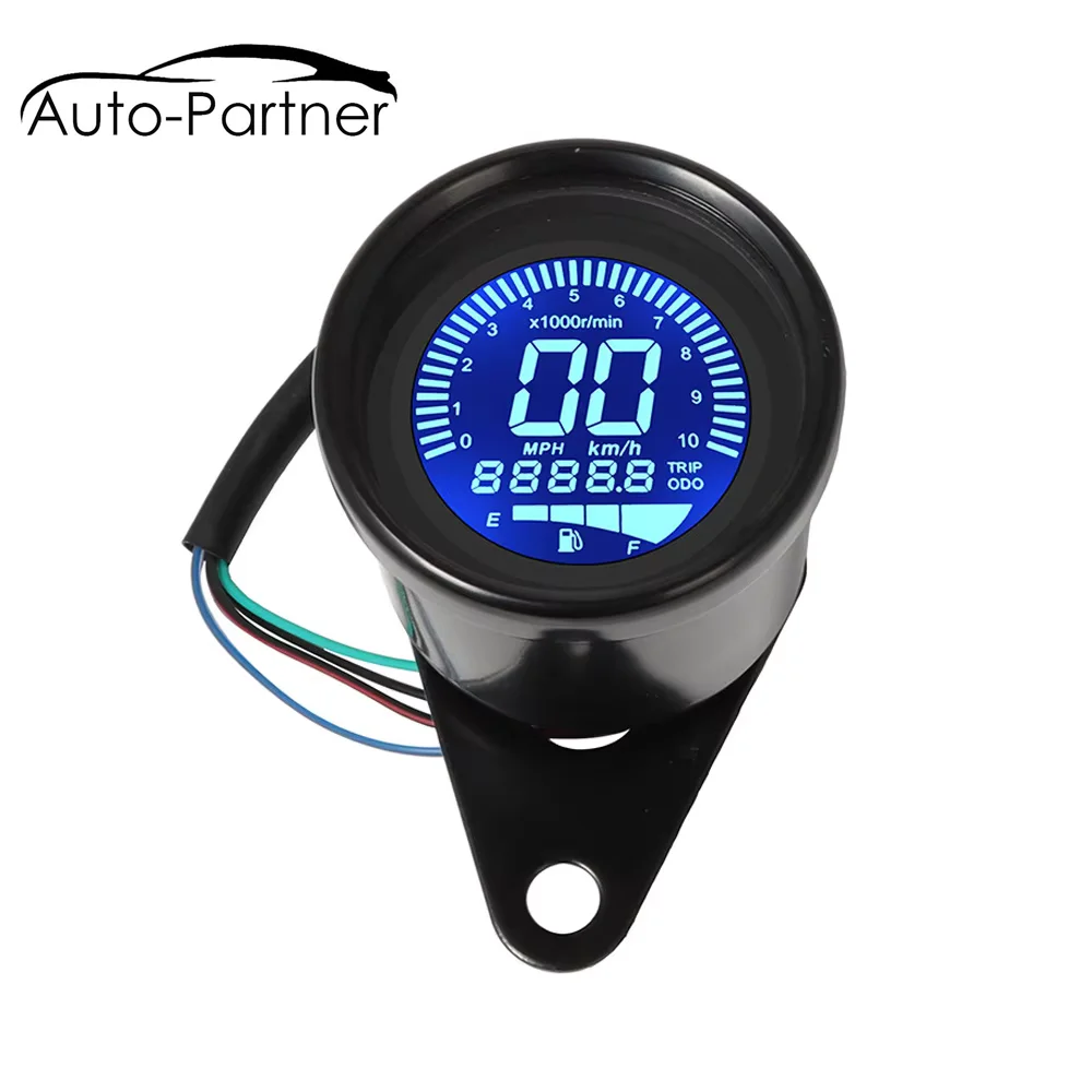 Digital 12V Universal Digital Motorcycle Speedometer Odometer Tachometer Gauge fuel meter LED Indicator