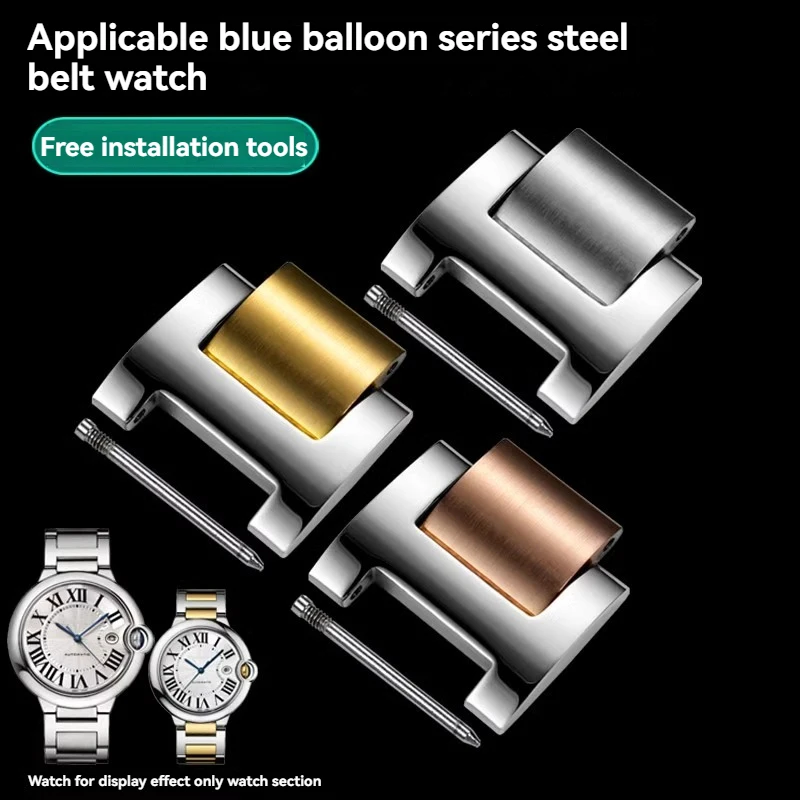 For Cartier Blue Balloon Strap Stainless Steel Watch Section Men's Women's Watch Chain Extension Section with Tools