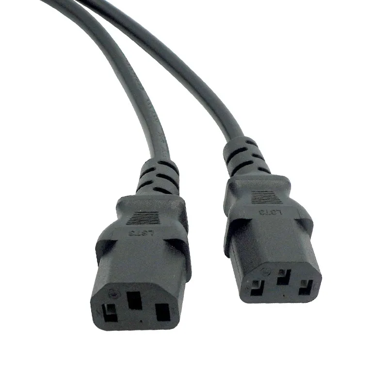 Kabel Adaptor Pemisah Tipe Y Daya 30CM Tunggal IEC 320 C14 Jantan Ke Dual C13 Kabel Pendek Betina untuk Tampilan Host Komputer