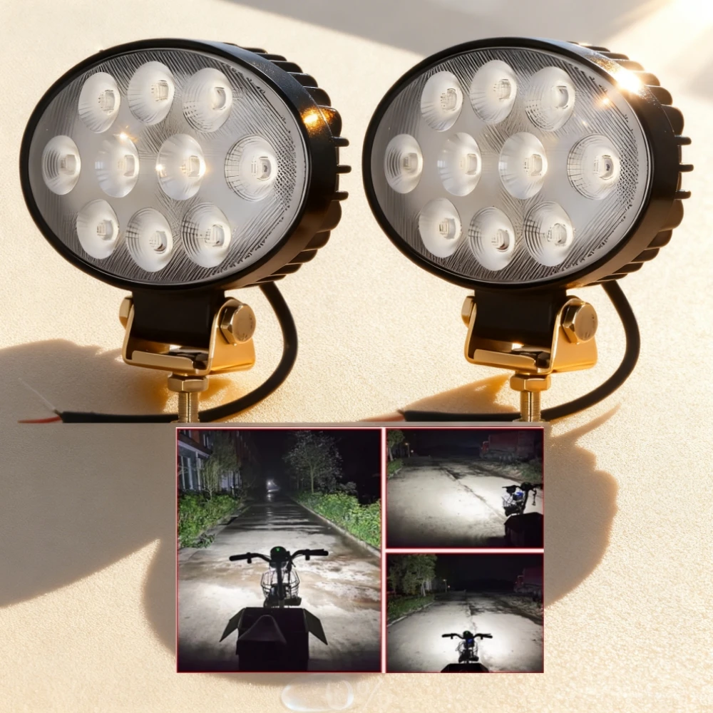 2Pcs LED Work Light 12V - 60V Max 40W Trailer Headlights Tractor Loader Working Lamp Flood Lighting