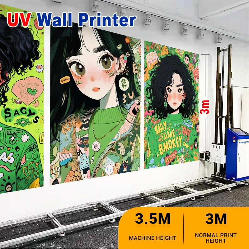 DX10 Double-head Five Color CMYKW UV Inject Wall Printer Machine Printing on Cement Brick Tiles Wood Metal Paper Cloth Walls