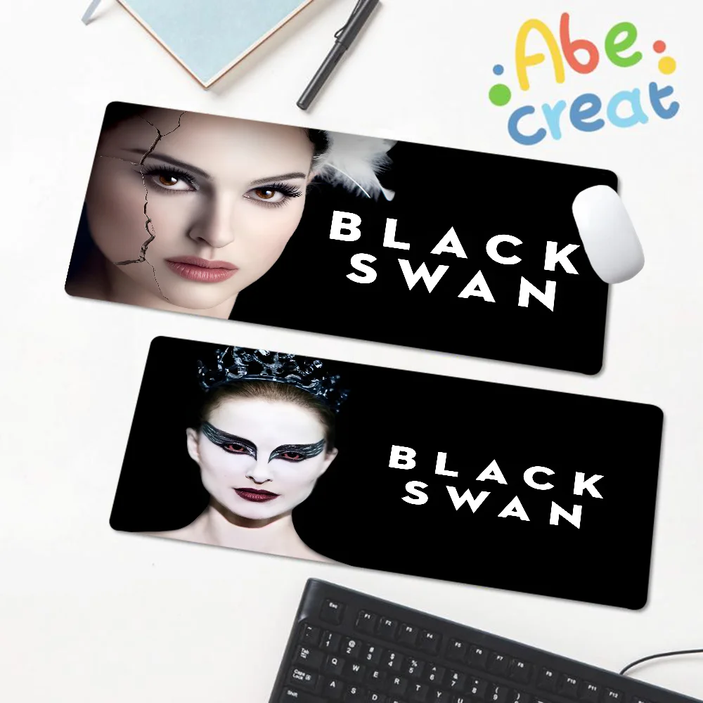 

B-Black S-Swan Movie Mousepad Custom Skin Desktop Desk Mat Kawaii Gaming Accessories Students Writing Pad for PC Computer Table