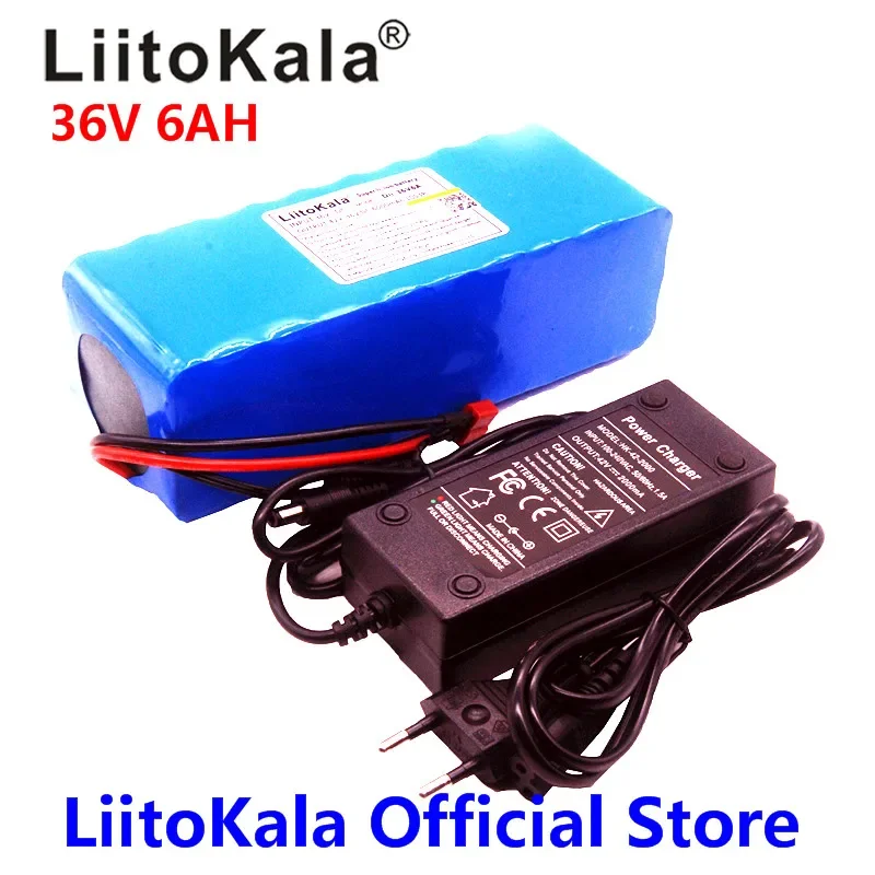 2018 Liitokala 36V 6Ah 18650 Rechargeable Battery Pack ,Modified Bicycles,Electric Vehicle Protection With PCB +  2A Charger