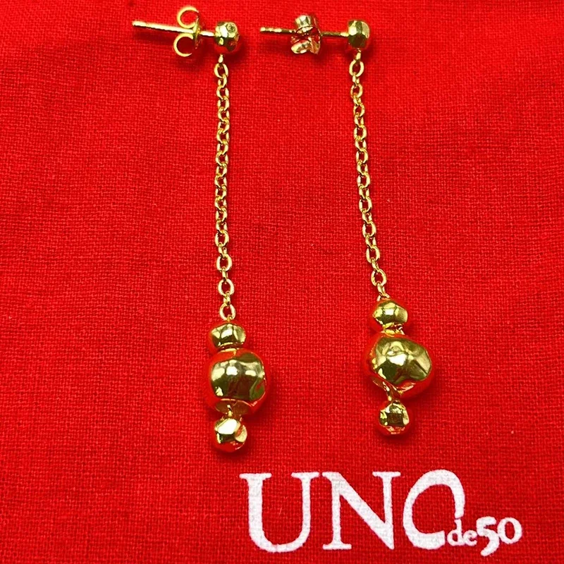 Premium UNOde50 Geometric pendant Earrings Women Vintage Luxury Jewelry Brand Girls Holiday Gift Memorial Banquet