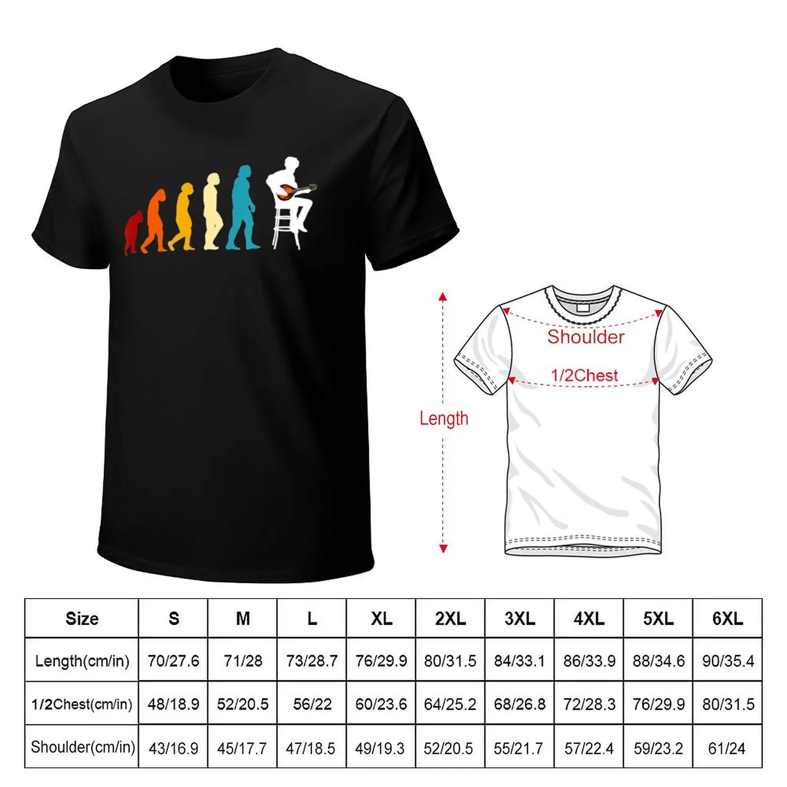Great Mandolin Evolution Folk Music Bluegrass T-Shirt Industrial Work Tee Shirt