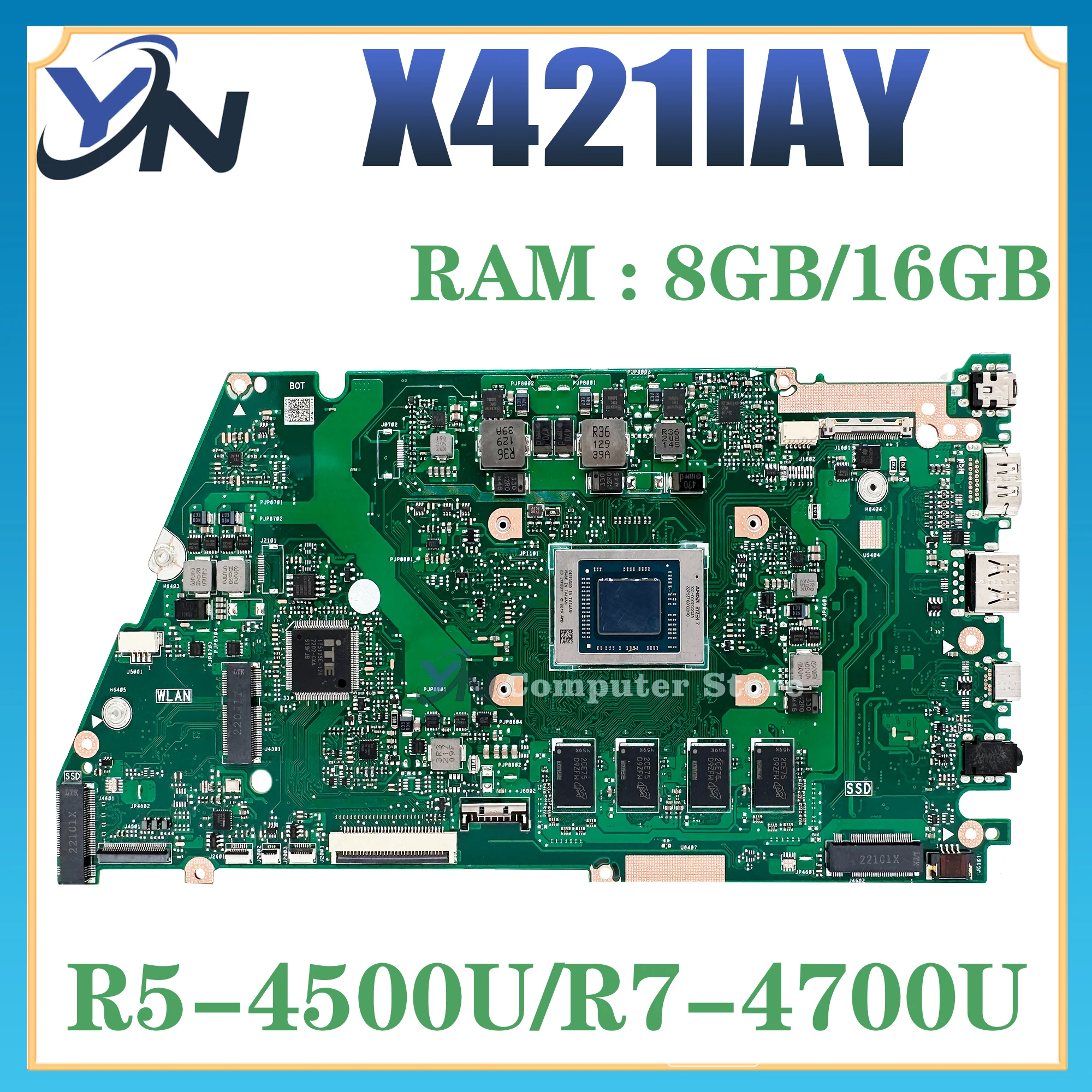 

X421IA Mainboard For ASUS Vivo Book X421I X421IAY X521IA R421IAY Laptop Motherboard With R5-4500U R7-4500U 8GB/16GB RAM