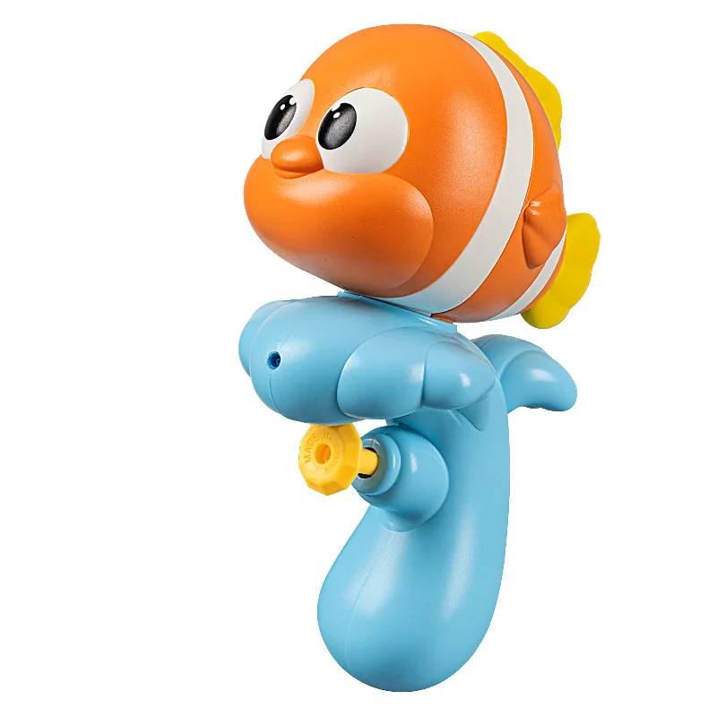 

Summer Beach Water Play Cartoon Fish Water Gun Long Range Cute Fish Pull type Cannon Interactive Fight Kids Gun