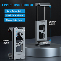 3 IN 1 Aluminum Phone Holder Tripod Mount w Arca Swiss+ColdShoe+Gopro Mount Phone Clamp for iPhone 16/15/14 /13/12/ Samsung