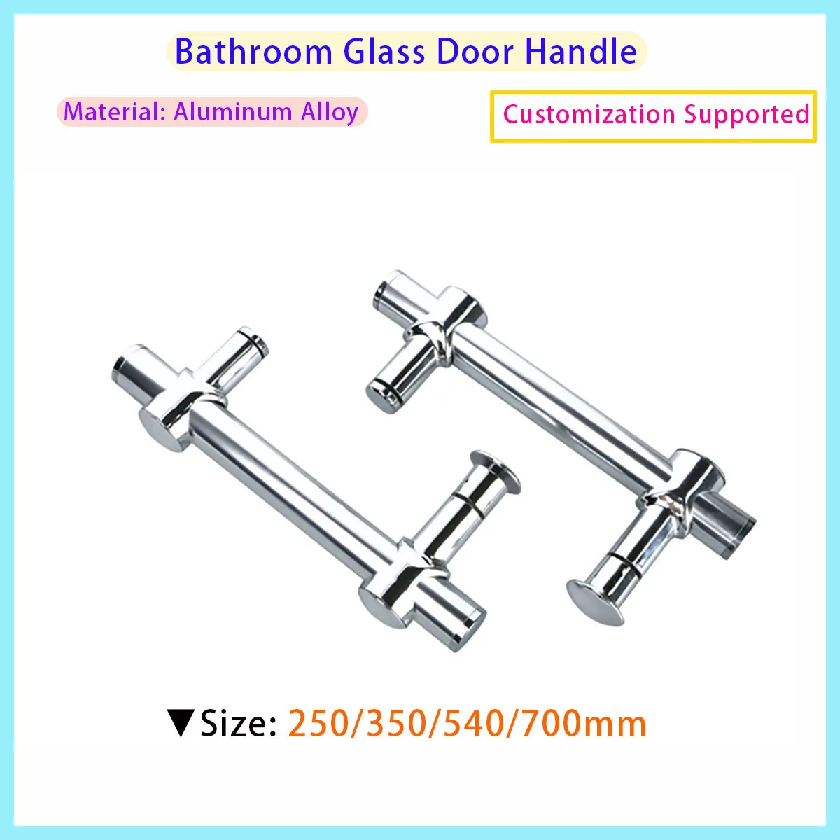 Bathroom Glass Door Handle Adjustable Shower Room Handle Shower Door Handle Hole Distance 145mm