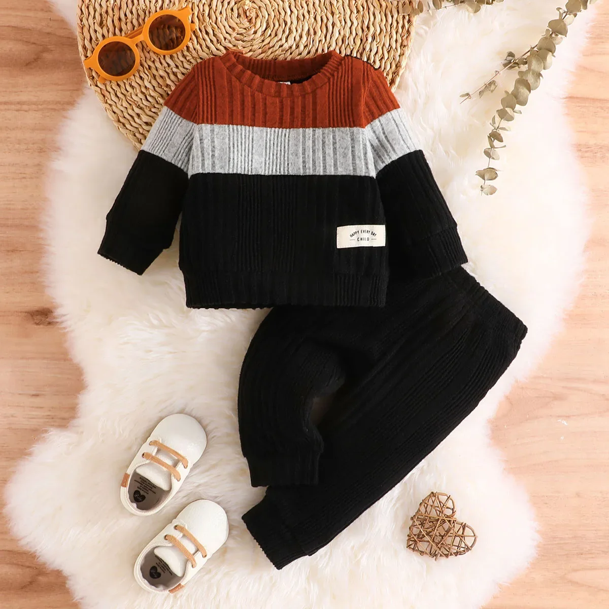 

Baby Clothes Boys Set 3-24 Months Long Sleeve Warm Winter Sweater and Long pant Outfit Clothing Suit For Newborn Baby