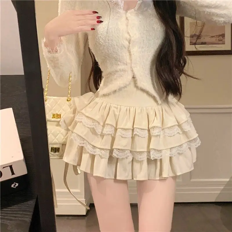 

Double-layer Cake Pleated Versatile Summer Shorts High-waisted A-line New Skirt