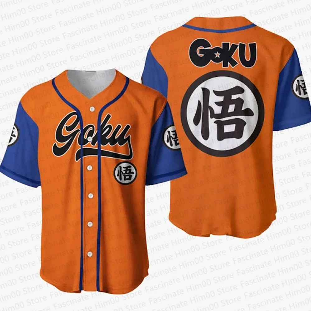 Japanese anime new baseball uniform Tshirt Goku cartoon childrens baseball uniform Mens/girl comic party baseball uniform Tshirt